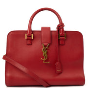 Picture of Saint Laurent Tote Downtown Cabas Satchel in Red, Calfskin Leather
