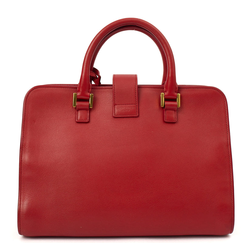 Picture of Saint Laurent Tote Downtown Cabas Satchel in Red, Calfskin Leather
