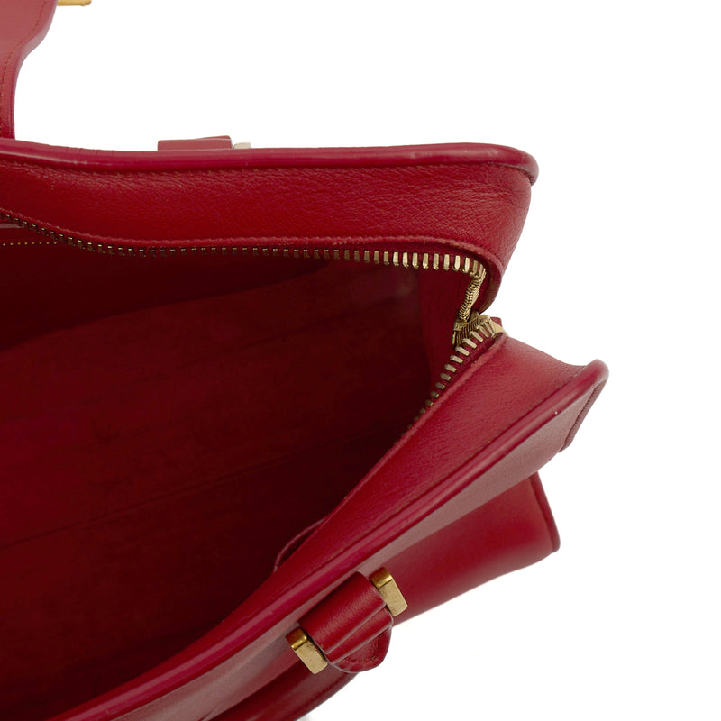 Picture of Saint Laurent Tote Downtown Cabas Satchel in Red, Calfskin Leather