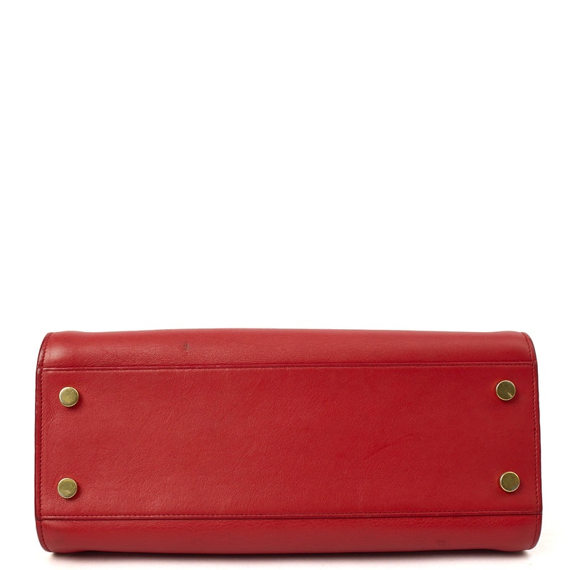 Picture of Saint Laurent Tote Downtown Cabas Satchel in Red, Calfskin Leather