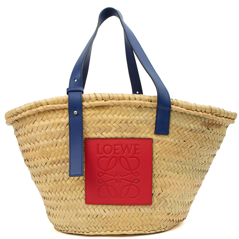 Picture of Loewe Tote Basket Bag in Yellow, Fabric