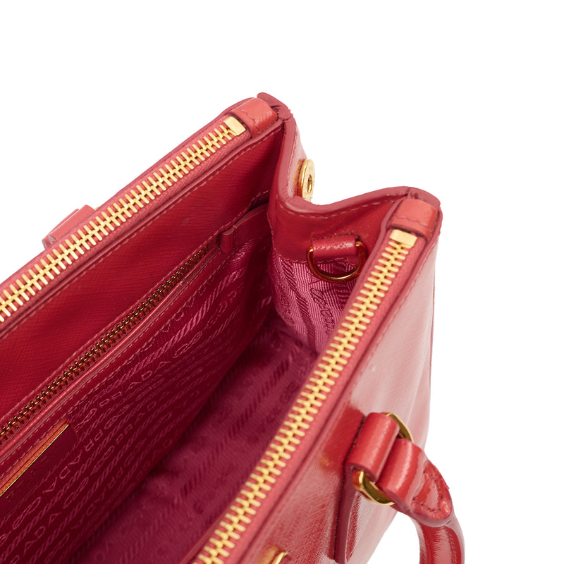 Picture of Prada Cross Body Galleria - Small Double Zip Tote in Pink, Leather