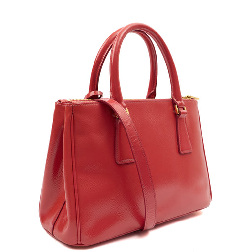 Picture of Prada Cross Body Galleria - Small Double Zip Tote in Pink, Leather