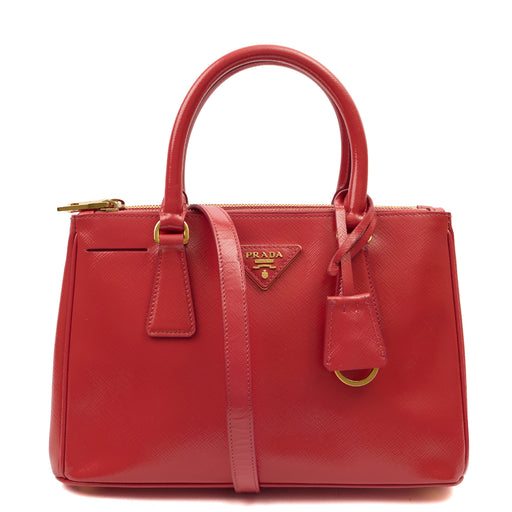 Picture of Prada Cross Body Galleria - Small Double Zip Tote in Pink, Leather