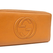 Picture of Gucci Wallet Soho Zip Around Wallet in Orange, Leather