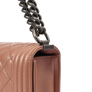 Picture of Chanel Shoulder Bag Boy - Medium in Pink, Calfskin Leather