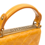 Picture of Chanel Top Handle Rita Dome in Yellow, Crinkled Calfskin Leather