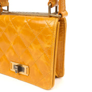 Picture of Chanel Top Handle Rita Dome in Yellow, Crinkled Calfskin Leather