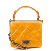 Picture of Chanel Top Handle Rita Dome in Yellow, Crinkled Calfskin Leather