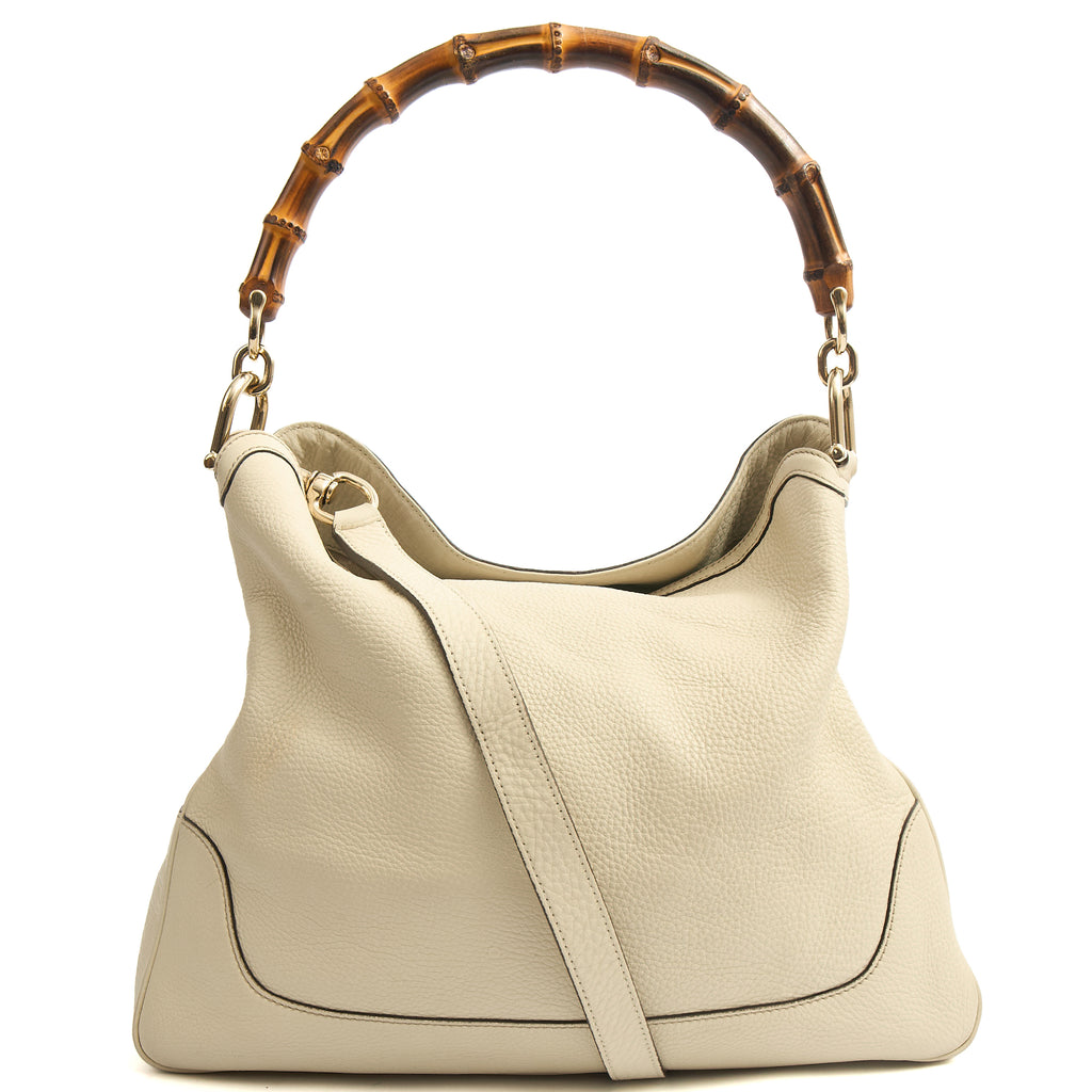 Gucci Tote Bamboo hobo in Cream, Leather | The Handbag Clinic