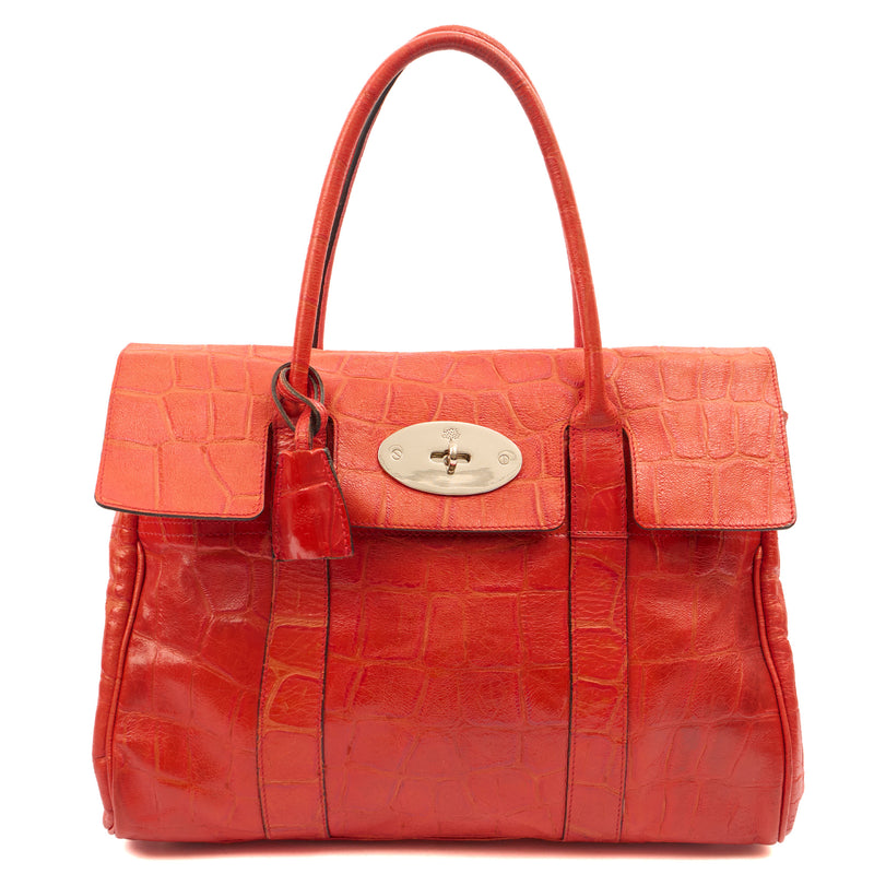 Picture of Mulberry Tote Bayswater Heritage in Red, Exotic Effect Leather