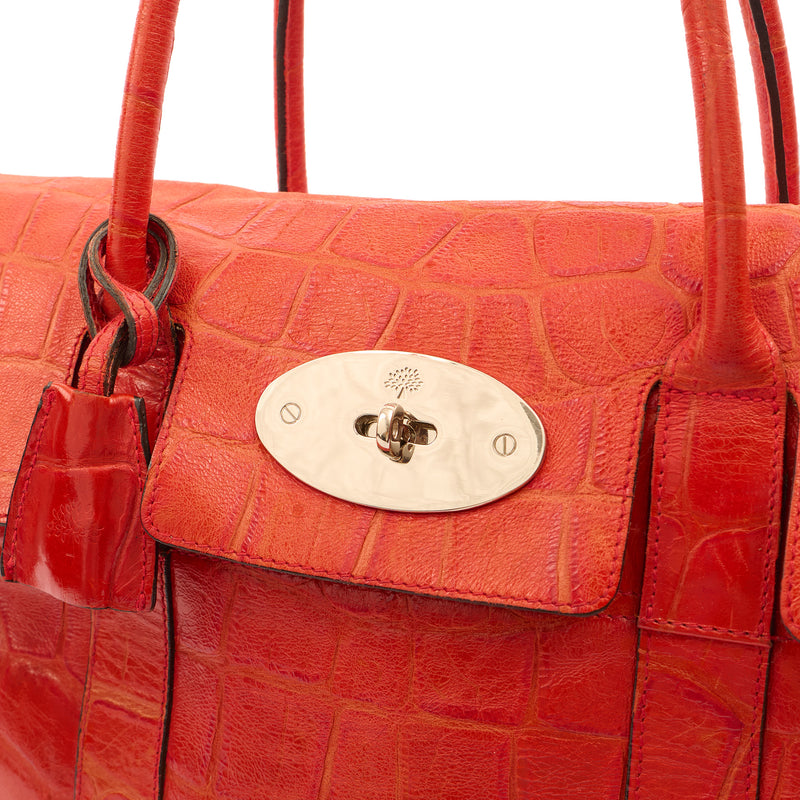 Picture of Mulberry Tote Bayswater Heritage in Red, Exotic Effect Leather