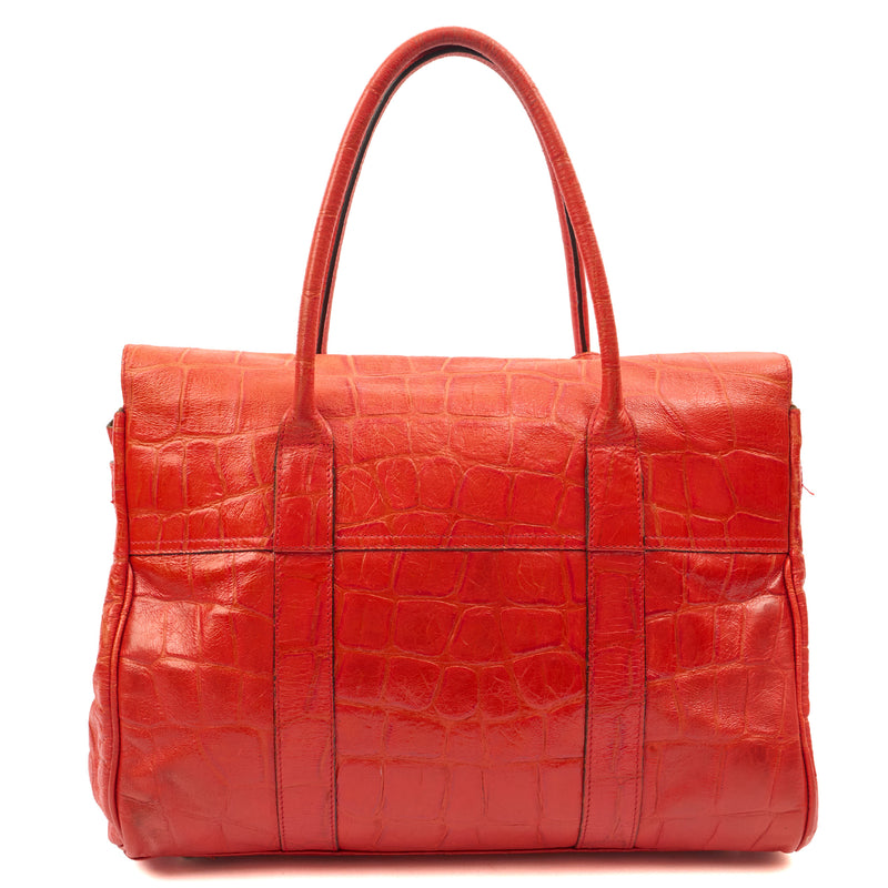 Picture of Mulberry Tote Bayswater Heritage in Red, Exotic Effect Leather