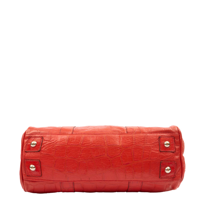 Picture of Mulberry Tote Bayswater Heritage in Red, Exotic Effect Leather