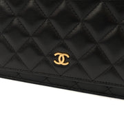 Picture of Chanel Cross Body Wallet on Chain in Black, Lambskin Leather