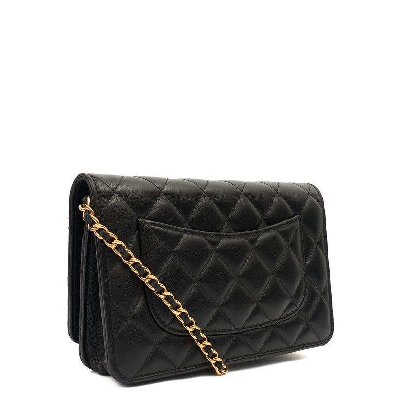 Picture of Chanel Cross Body Wallet on Chain in Black, Lambskin Leather
