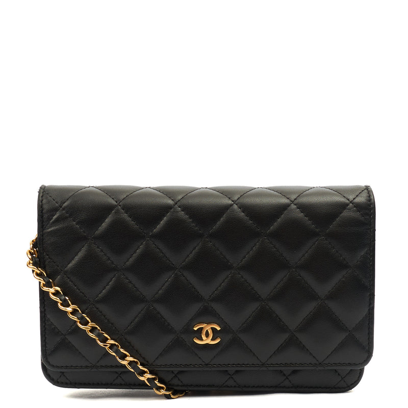 Picture of Chanel Cross Body Wallet on Chain in Black, Lambskin Leather
