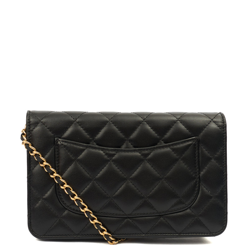 Picture of Chanel Cross Body Wallet on Chain in Black, Lambskin Leather