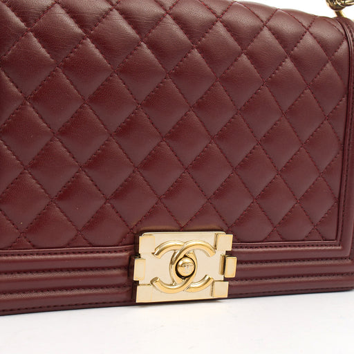 Picture of Chanel Shoulder Bag Boy - Medium in Red, Calfskin Leather