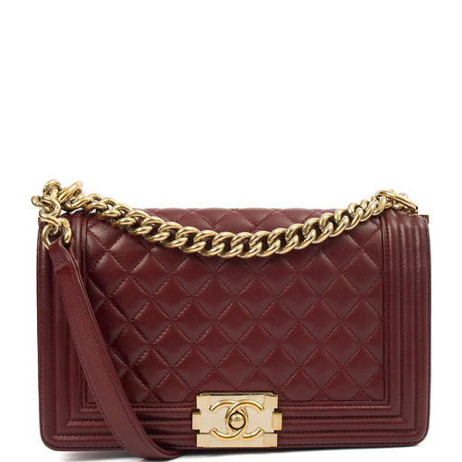 Picture of Chanel Shoulder Bag Boy - Medium in Red, Calfskin Leather