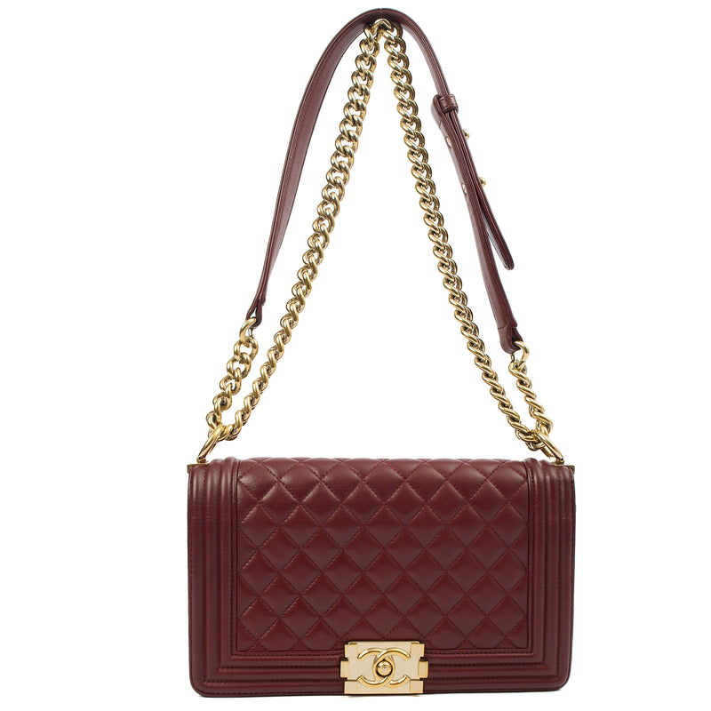 Picture of Chanel Shoulder Bag Boy - Medium in Red, Calfskin Leather