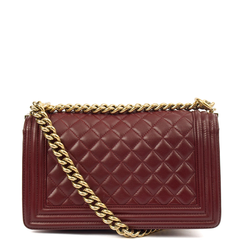Picture of Chanel Shoulder Bag Boy - Medium in Red, Calfskin Leather