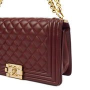Picture of Chanel Shoulder Bag Boy - Medium in Red, Calfskin Leather