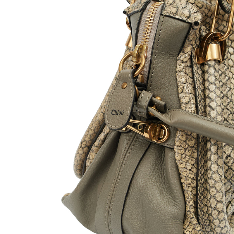 Picture of Chloe Tote Paraty - Medium  in Grey, Exotic Effect Leather