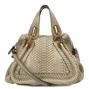 Picture of Chloe Tote Paraty - Medium  in Grey, Exotic Effect Leather