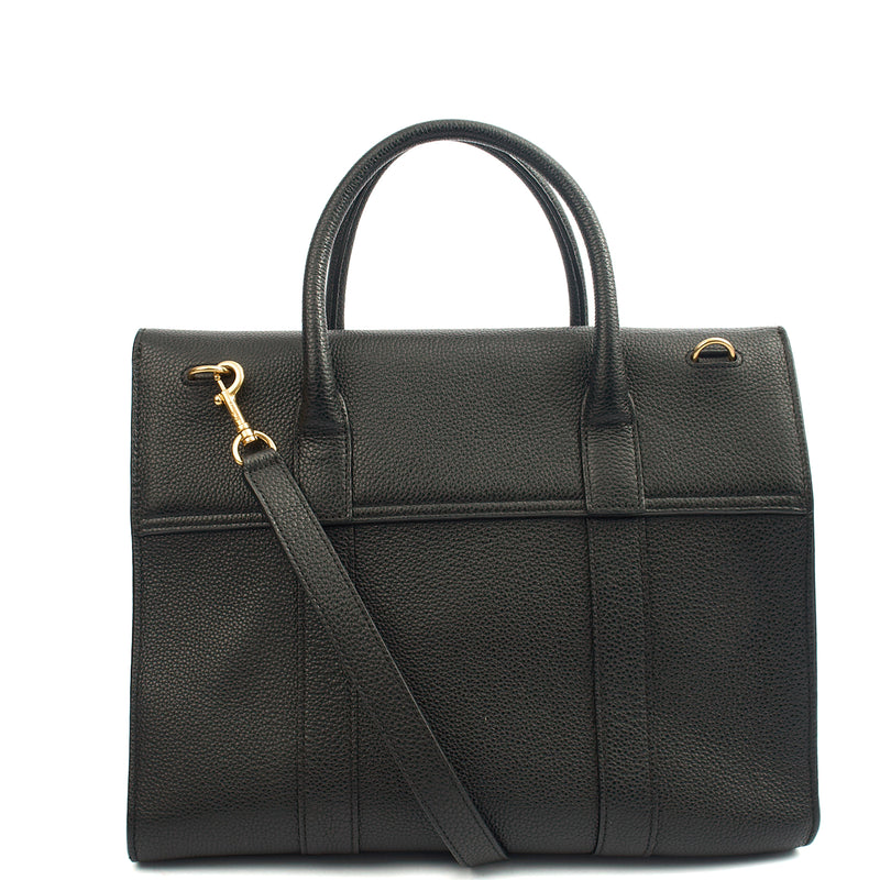 Picture of Mulberry Tote Bayswater with Strap in Black, Calfskin Leather