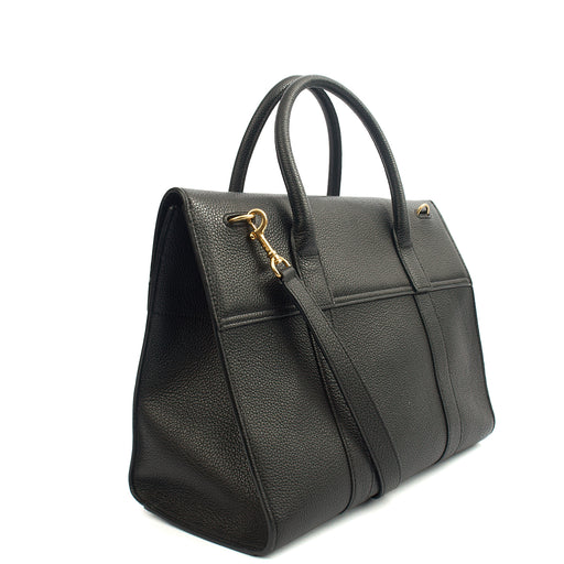 Picture of Mulberry Tote Bayswater with Strap in Black, Calfskin Leather