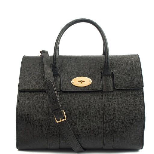 Picture of Mulberry Tote Bayswater with Strap in Black, Calfskin Leather