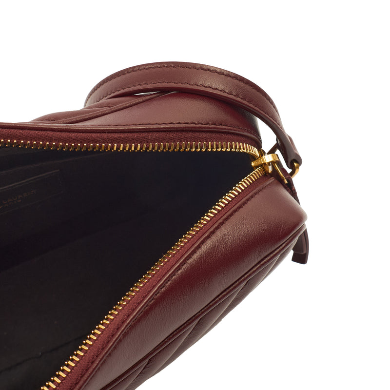 Picture of Saint Laurent Cross Body Lou Camera in Rouge Legion, Calfskin Leather