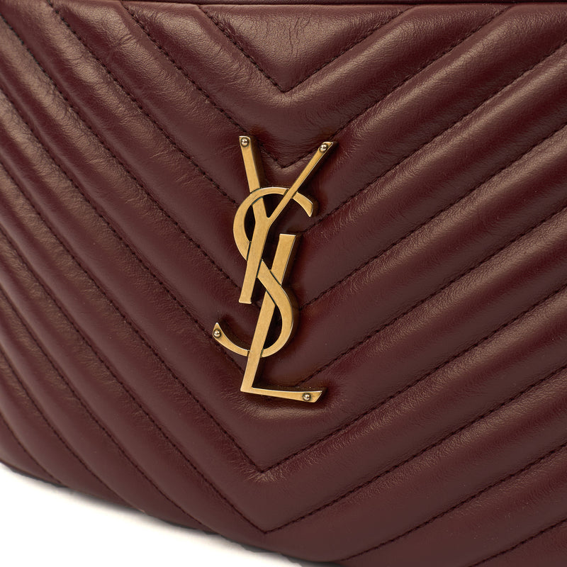 Picture of Saint Laurent Cross Body Lou Camera in Rouge Legion, Calfskin Leather