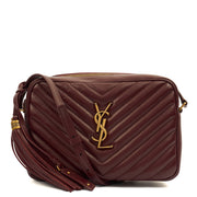 Picture of Saint Laurent Cross Body Lou Camera in Rouge Legion, Calfskin Leather
