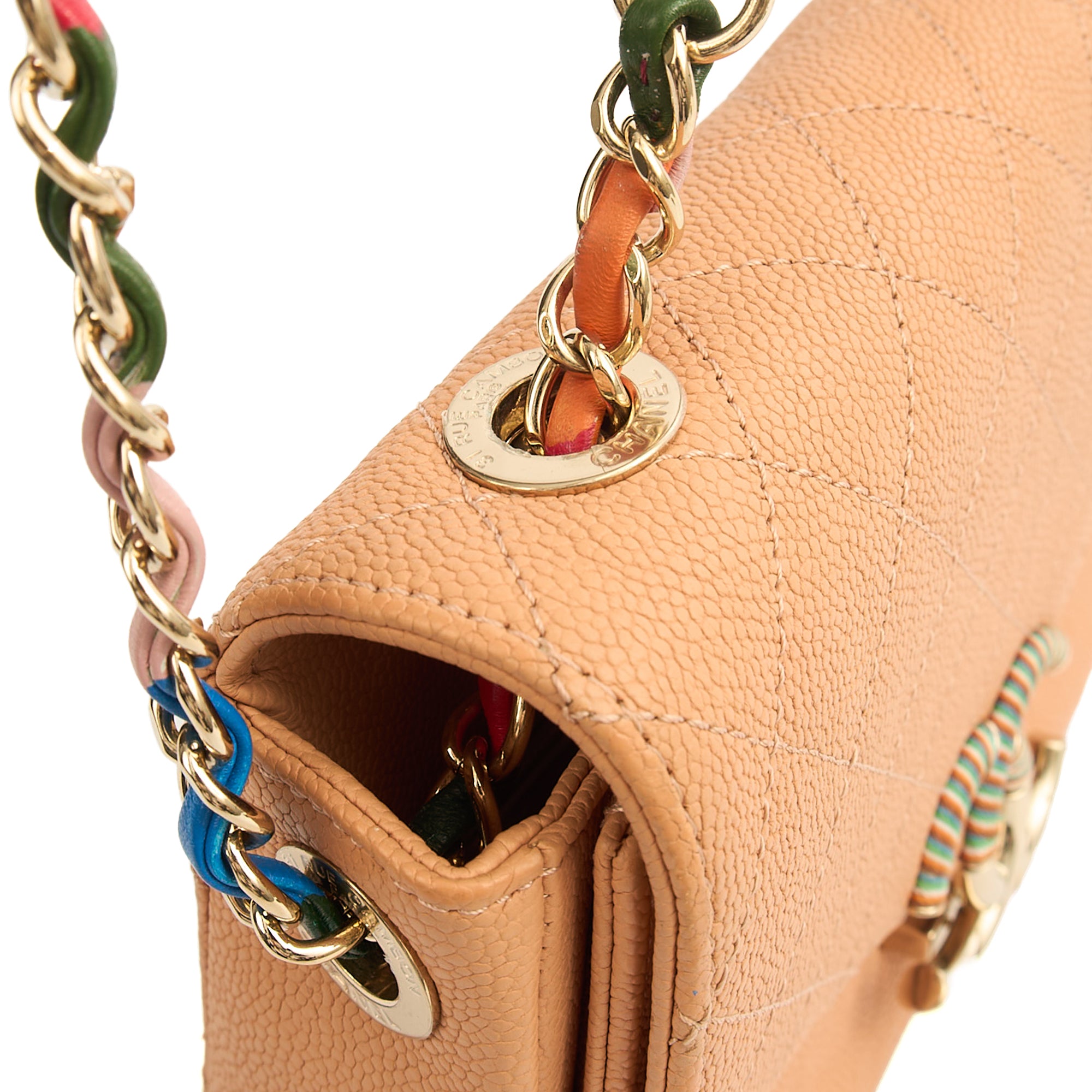 Chanel Cross Body Cuba CC Bag in Orange, Caviar Leather | The