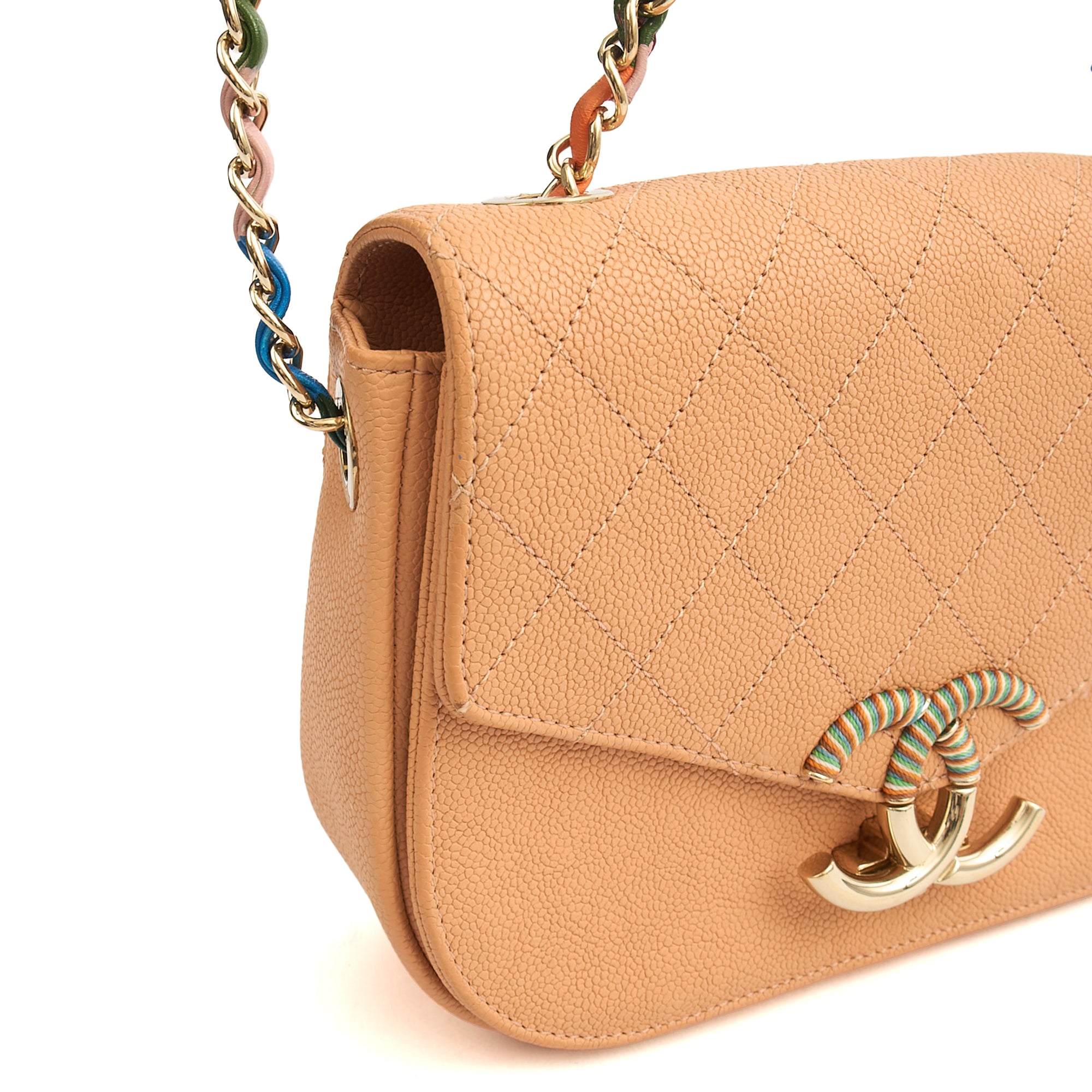 Chanel Cross Body Cuba CC Bag in Orange, Caviar Leather | The