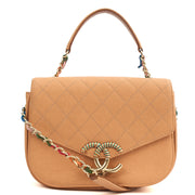 Picture of Chanel Cross Body Cuba CC Bag in Orange, Caviar Leather