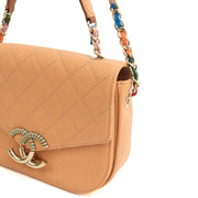 Picture of Chanel Cross Body Cuba CC Bag in Orange, Caviar Leather