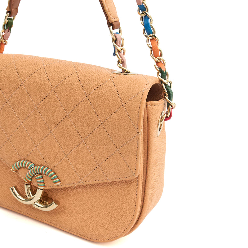 Picture of Chanel Cross Body Cuba CC Bag in Orange, Caviar Leather