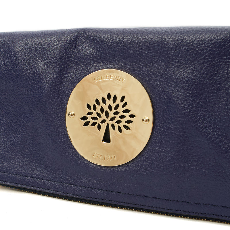 Picture of Mulberry Clutch Daria Pouch in Blue, Calfskin Leather