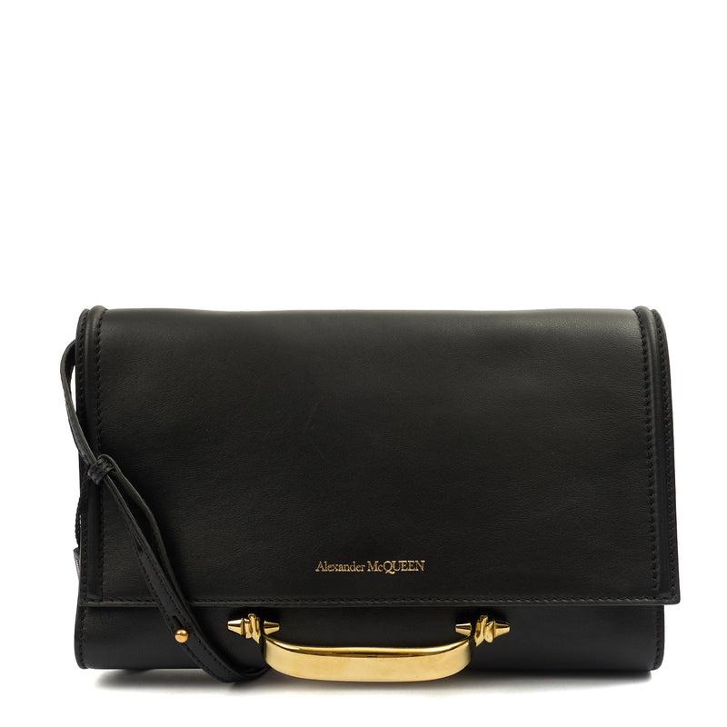 Picture of Alexander McQueen Clutch The Story in Black, Leather