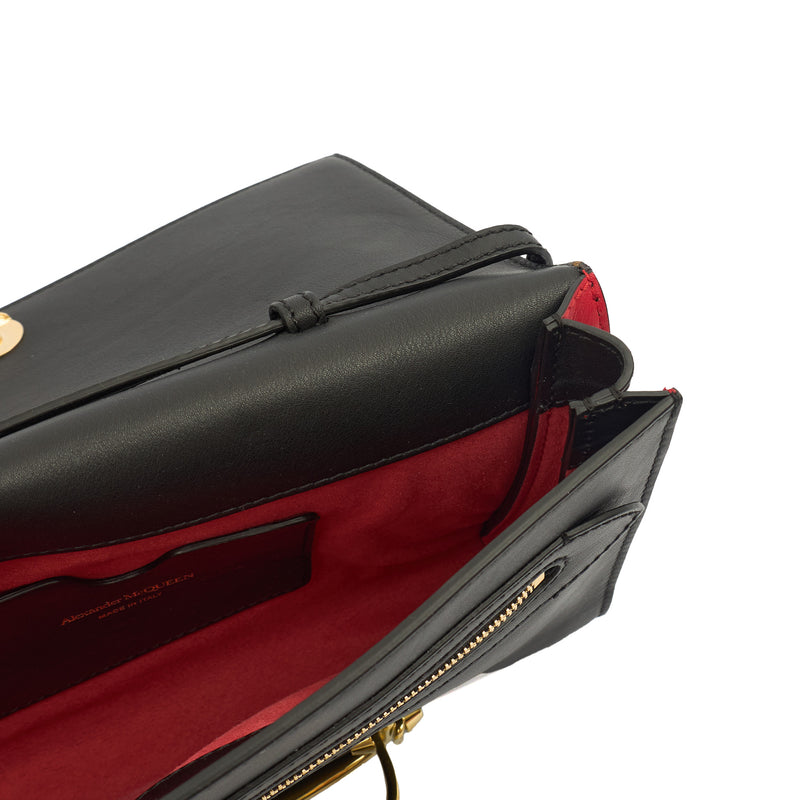 Picture of Alexander McQueen Clutch The Story in Black, Leather