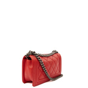 Picture of Chanel Shoulder Bag Boy - Medium in Red, Calfskin Leather