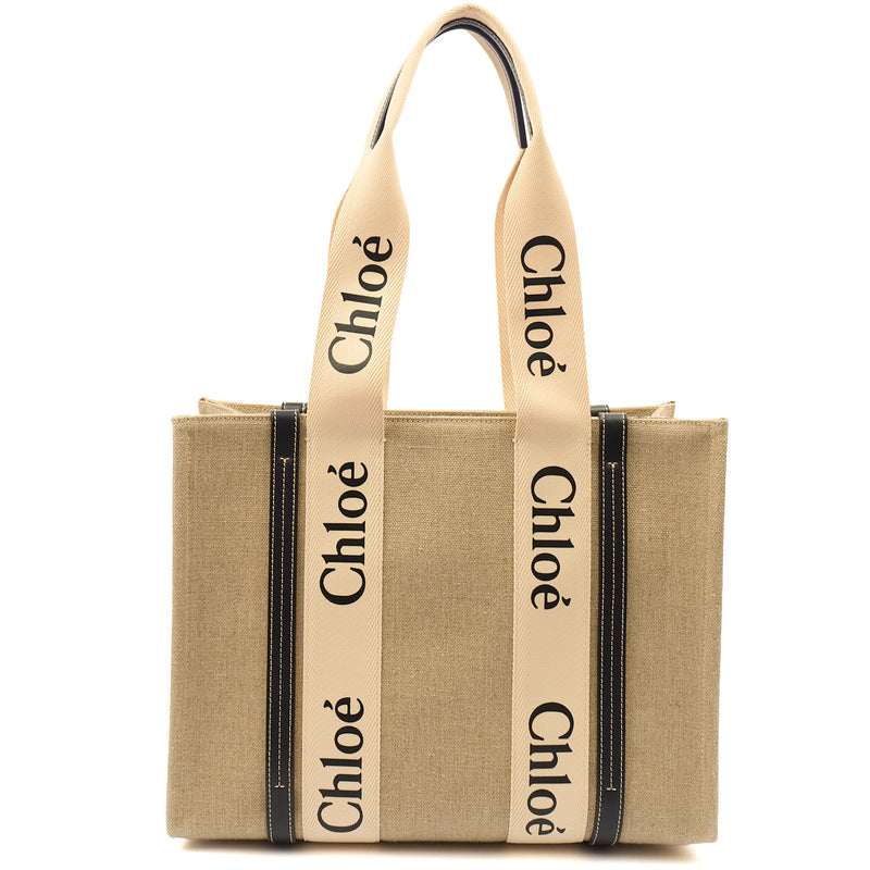Picture of Chloe Tote Woody Tote - Medium in Neutral, Canvas