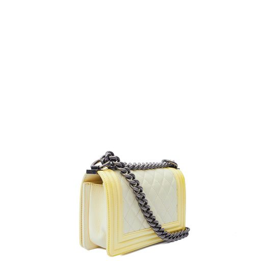 Picture of Chanel Shoulder Bag Boy - Small in Neutral, Calfskin Leather