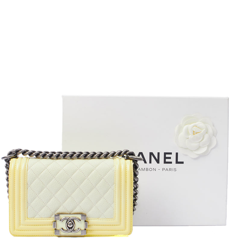 Picture of Chanel Shoulder Bag Boy - Small in Neutral, Calfskin Leather