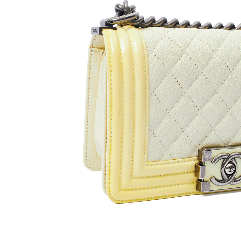 Picture of Chanel Shoulder Bag Boy - Small in Neutral, Calfskin Leather