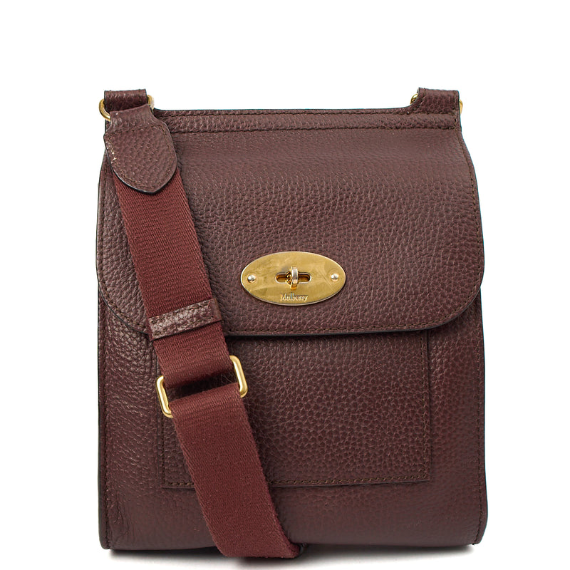 Picture of Mulberry Cross Body Antony - Small in Oxblood, Calfskin Leather