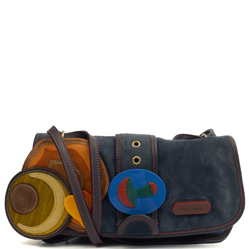 Picture of Miu Miu Shoulder Bag Shoulder Bag in Navy, Suede